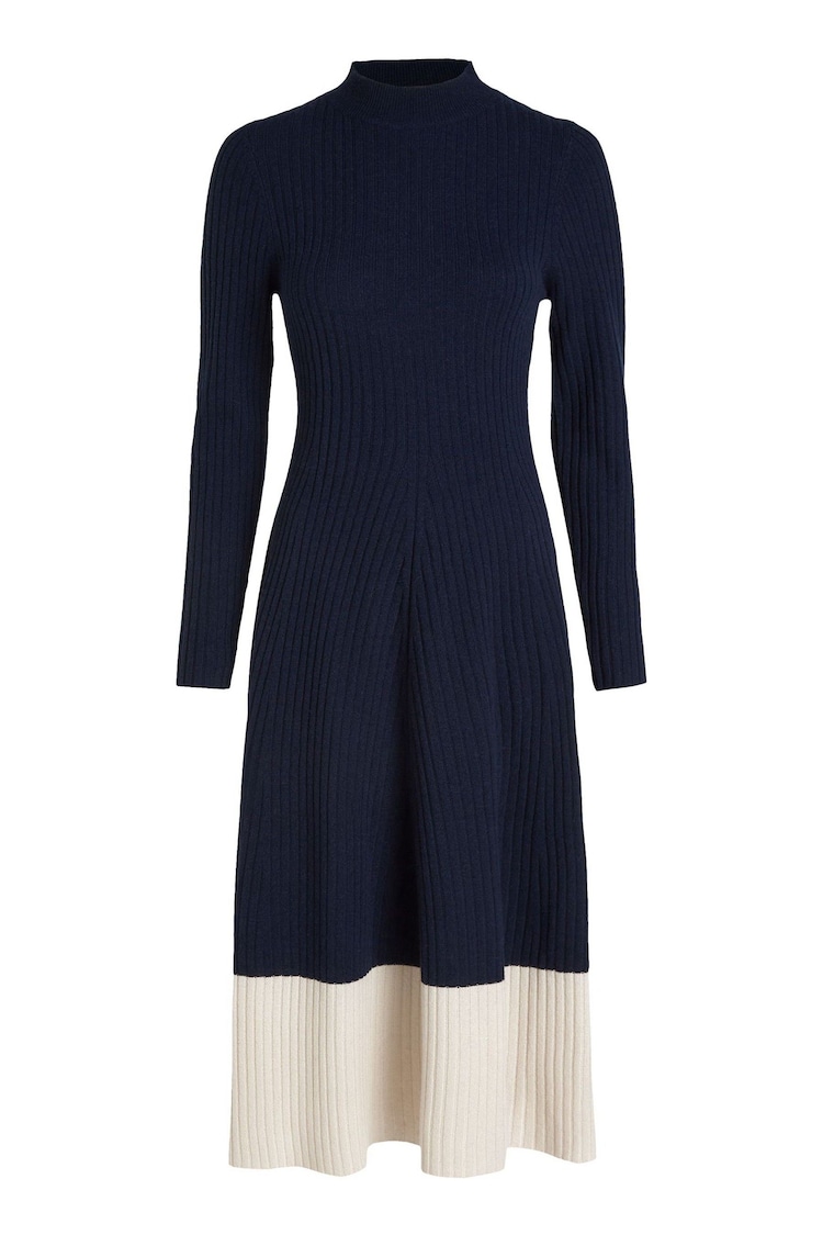 Tommy Hilfiger Blue Curve Slim Midi Jumper Dress with Cashmere - Image 1 of 1