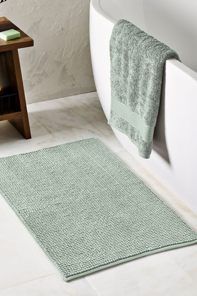 Light Sage Green Bobble Bath Mat - Image 1 of 1