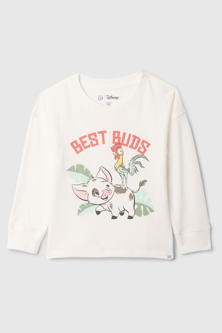 Gap White Pua & Hei Hei Disney Moana Graphic T-Shirt (6mths-5yrs) - Image 1 of 1