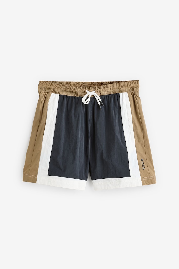 BOSS Black Colour Block Swim Shorts - Image 1 of 1
