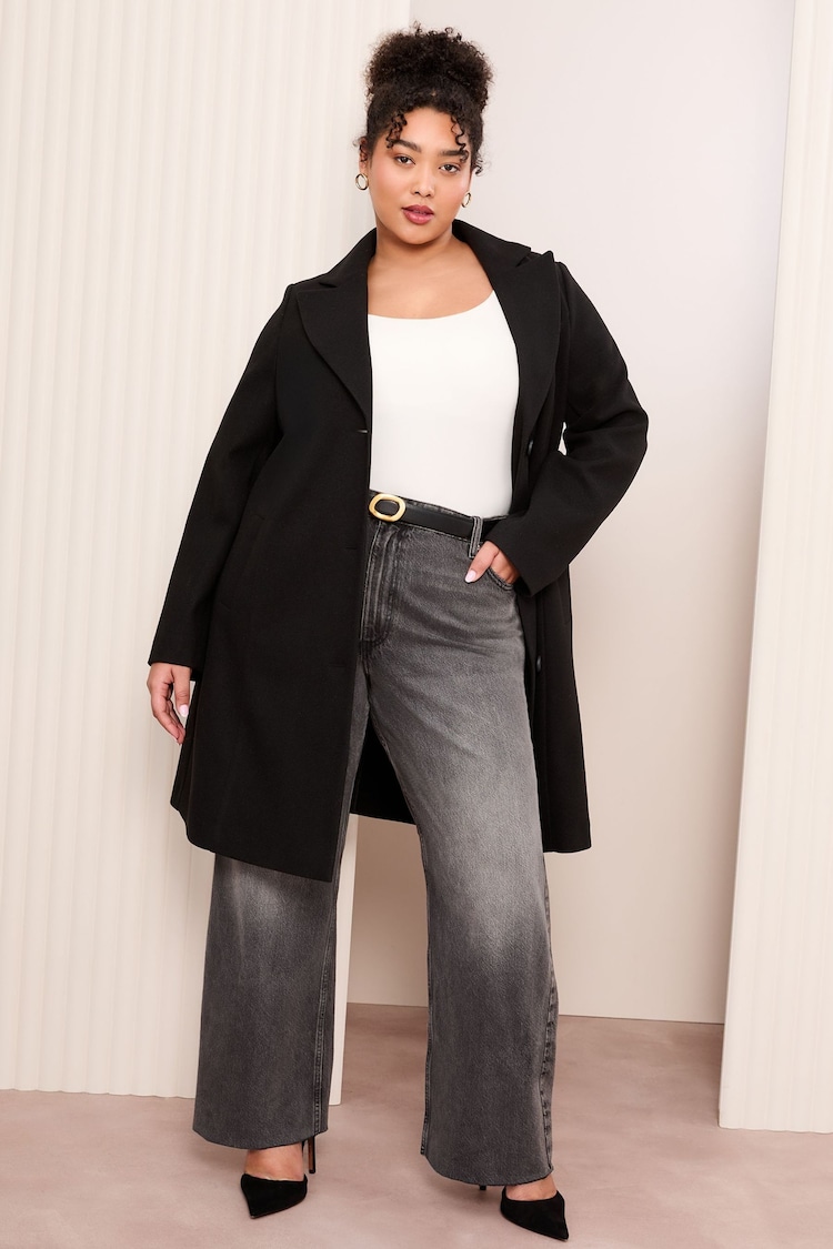 Friends Like These Black Curve Tailored Smart Coat - Image 1 of 1 Friends Like These Black Curve Tailored Smart Coat - Image 1 of 1