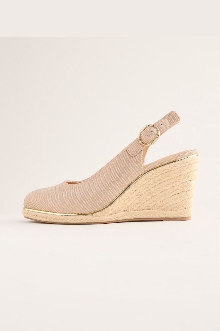 Lipsy Gold Standard Fit Mid Closed Toe Sparkly Slingback Wedges - Image 1 of 1