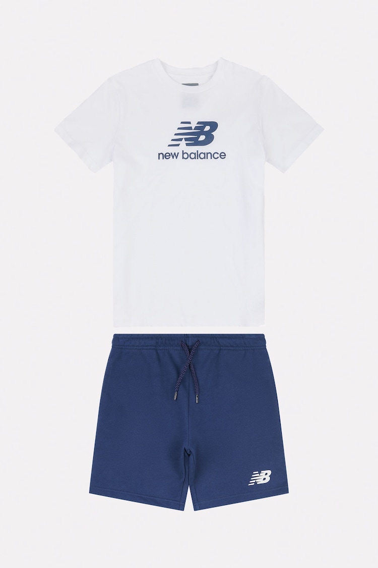New Balance White Kids The System Graphic 100% Cotton T-Shirt And Shorts Set - Image 1 of 1