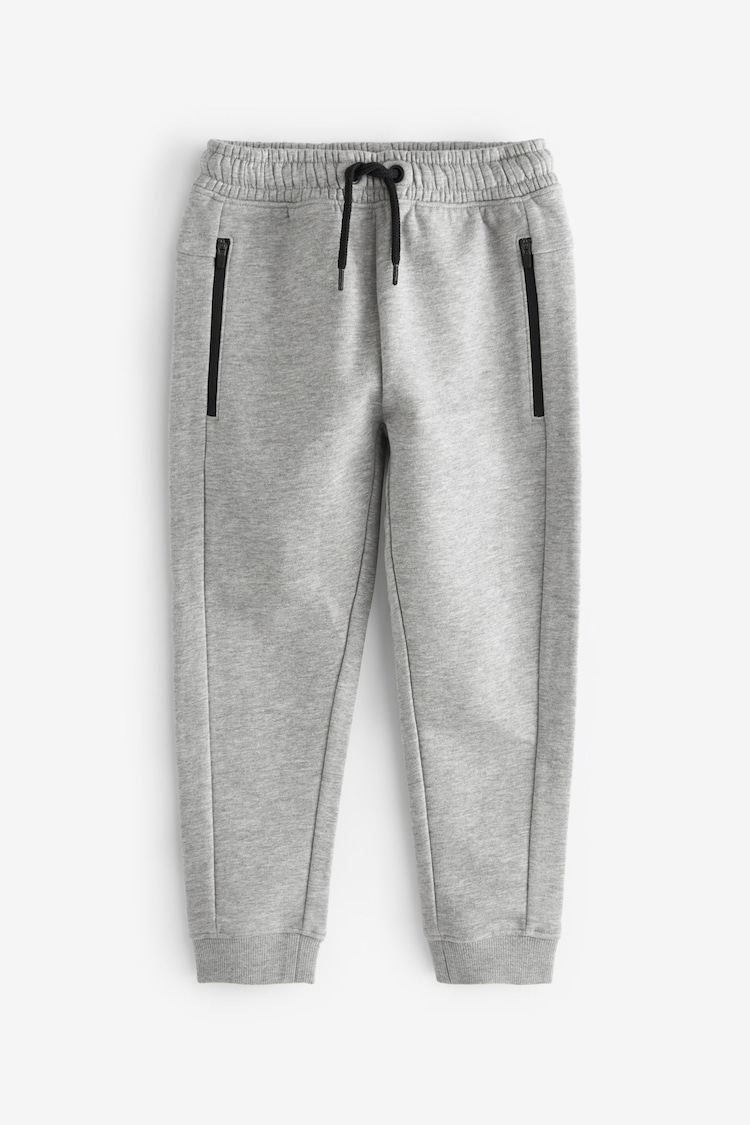 Grey Marl Slim Fit Zip Joggers (3-16yrs) - Image 1 of 1