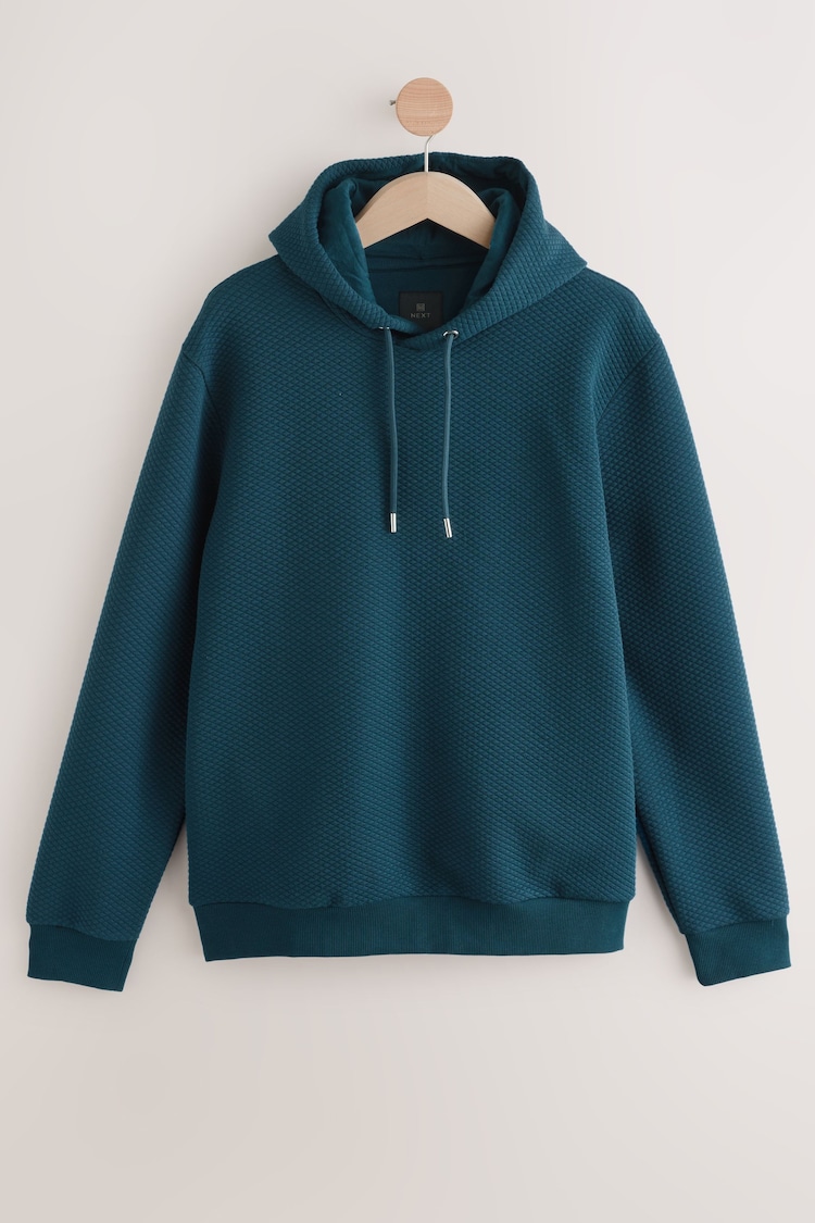Teal Blue Textured Overhead Hoodie - Image 1 of 1