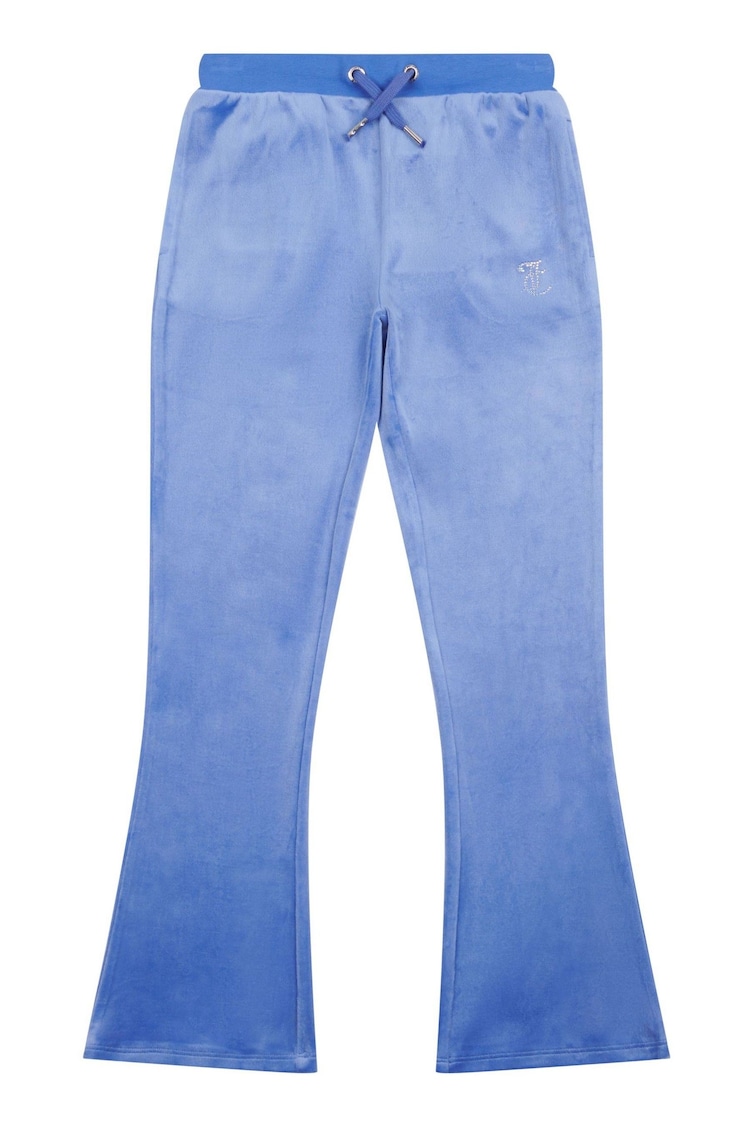 Juicy Couture Sky Blue Girls Diamanté Bootcut Joggers - Image 1 of 1