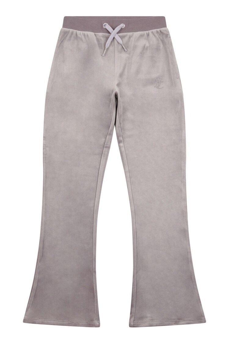 Juicy Couture Grey Girls Diamanté Bootcut Joggers - Image 1 of 1