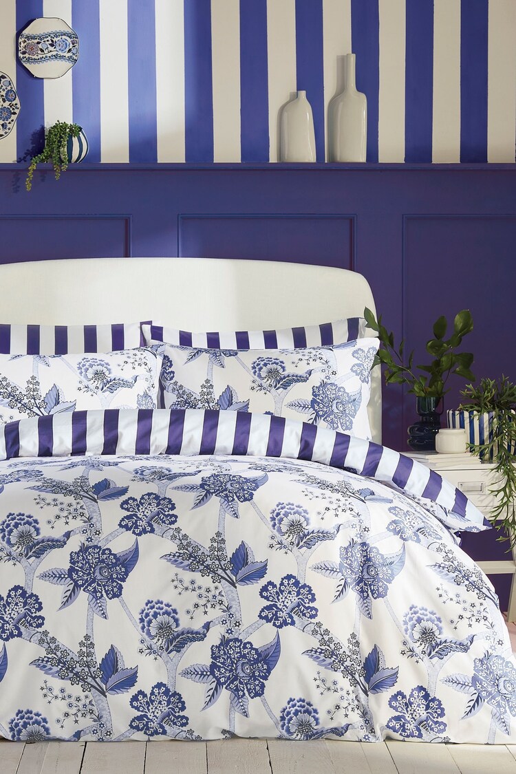 Cath Kidston Royal Blue 100% Cotton Doodles And Daydreams Duvet Cover and PillowcaseSet - Image 1 of 1