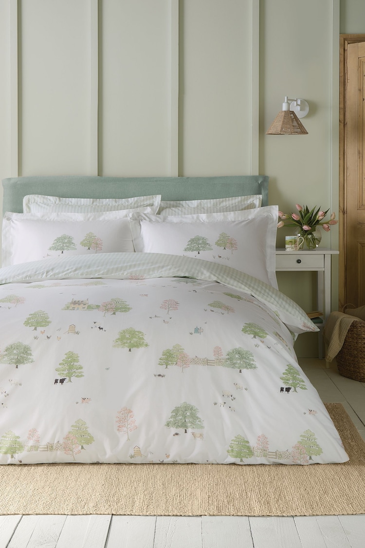 Sophie Allport Green Spring Cottage Duvet Cover and Pillowcase Set - Image 1 of 1