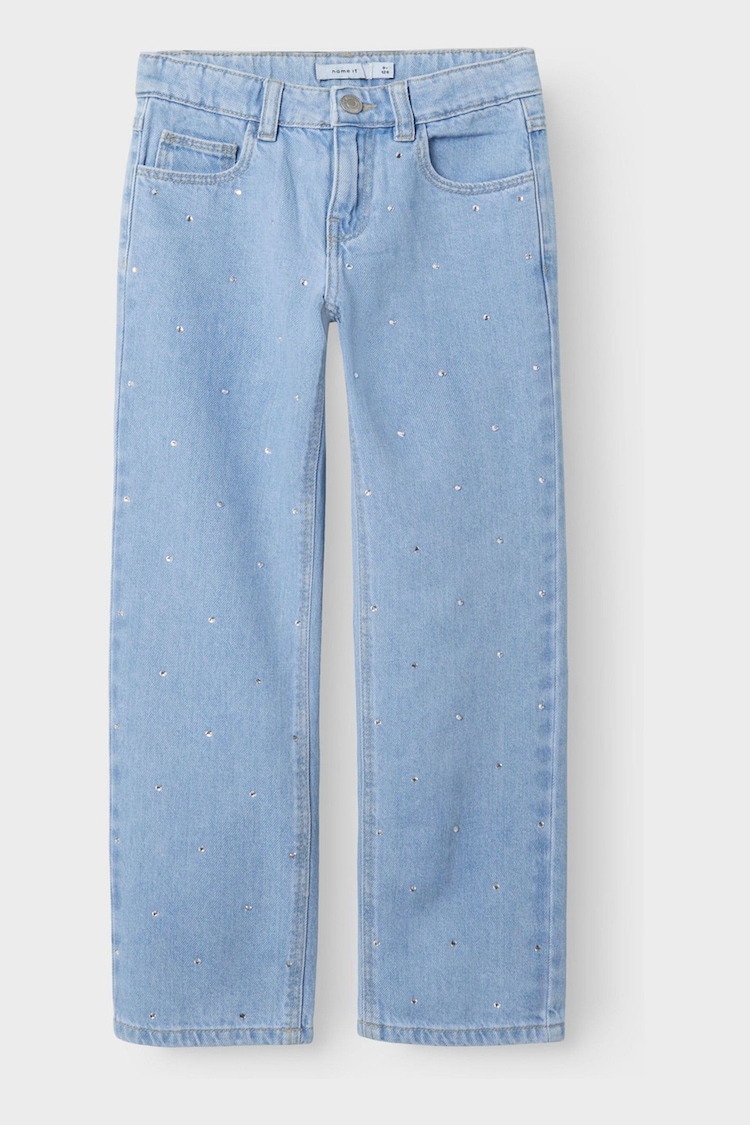 Name It Blue Rhinestone Straight Leg Jeans - Image 1 of 1