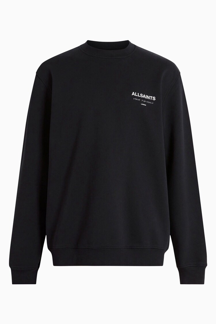 AllSaints Black Underground Crew Jumper - Image 1 of 1