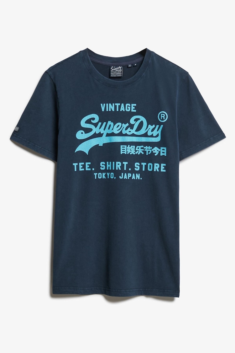 Blau - Superdry Neon Vintage Logo Graphic T-Shirt - Bild 1 von 1