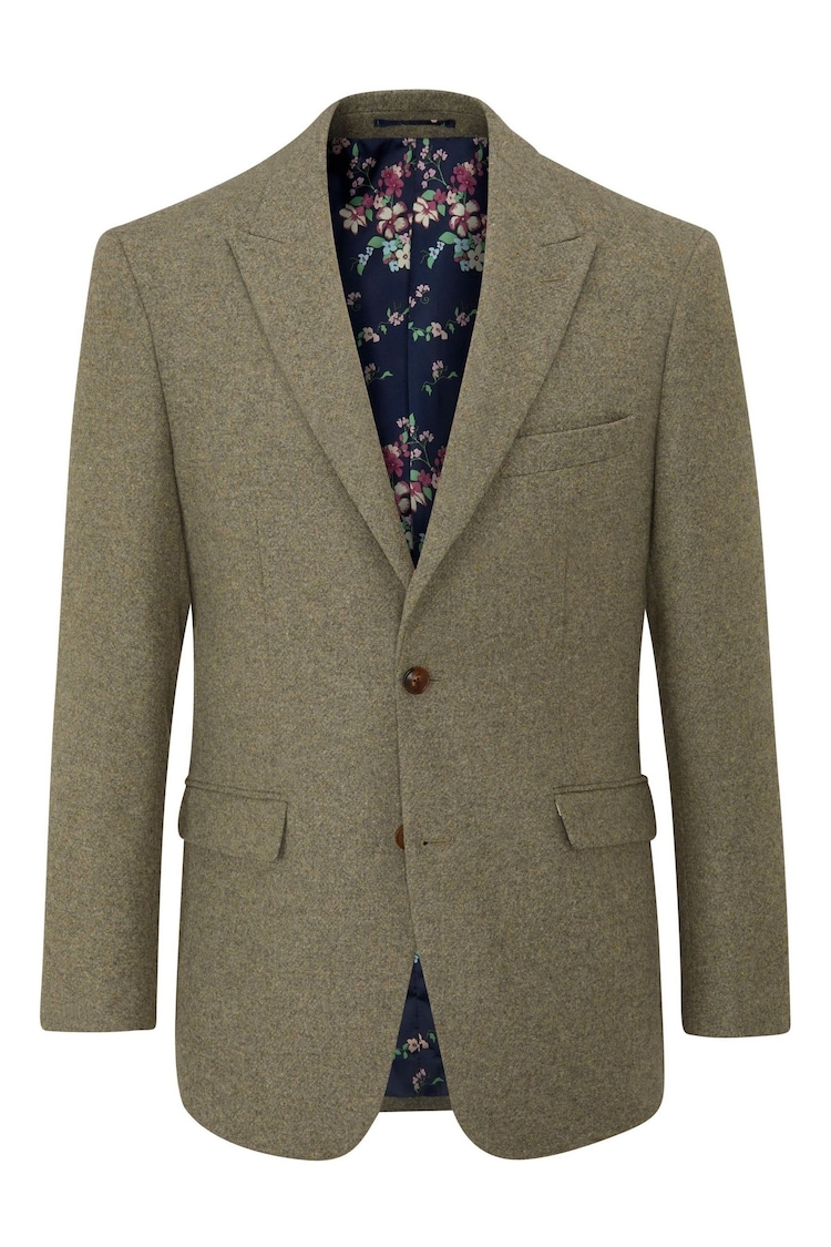Skopes Green Tailored Fit Tweed Effect Ingram Jacket - Image 1 of 1