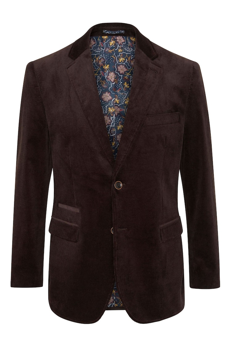 Skopes Brown Tailored Fit Corduroy Taylor Jacket - Image 1 of 1
