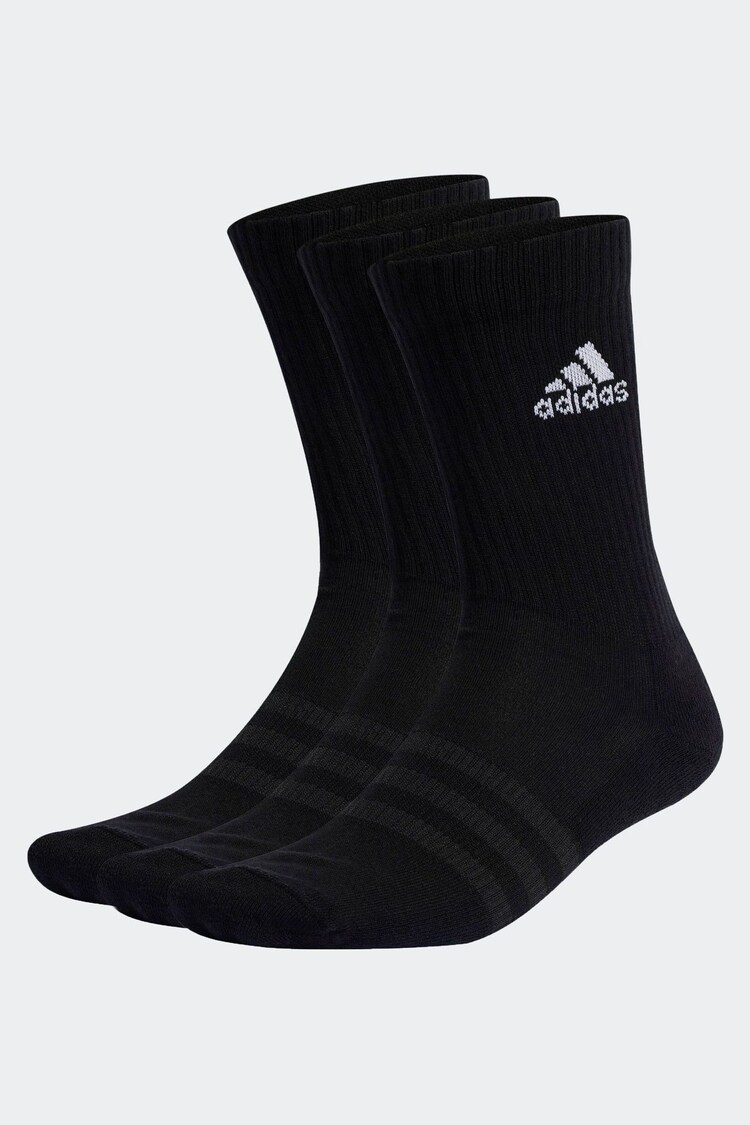 أسود/أبيض - حزمة من 3 جوارب موسدة من adidas  - صورة 1 من 1