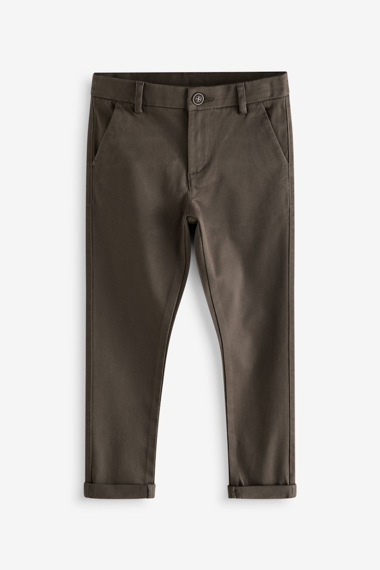 Chocolate Brown Skinny Fit Stretch Chino Trousers (3-17yrs) - Image 1 of 1