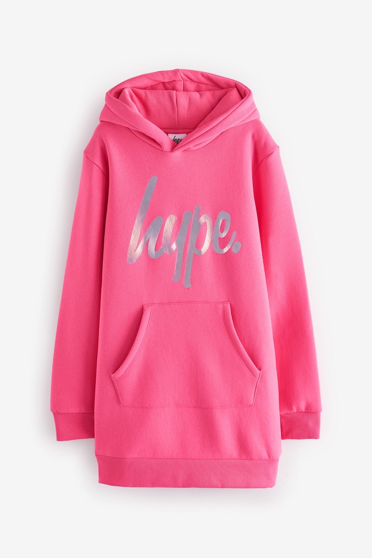 Hype. Girls Pink Leopard Hoodie Dress - Image 1 of 1