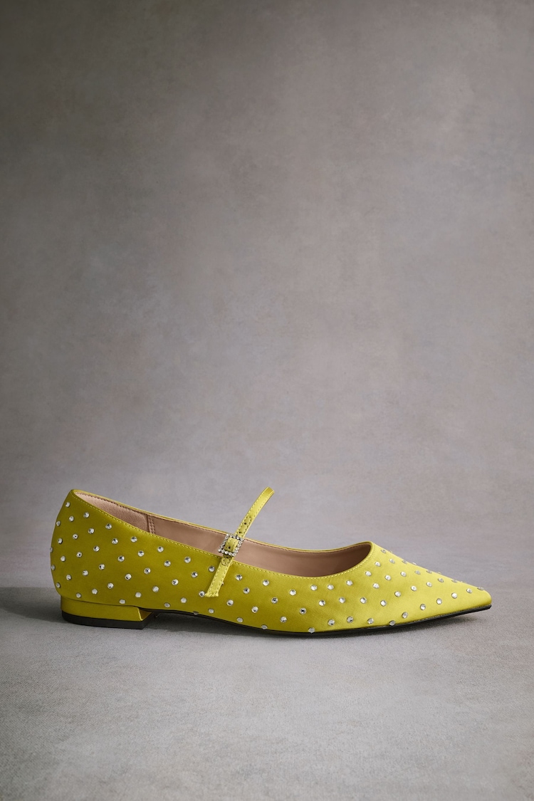 Yellow Tabitha Simmons Hai Studded Point Toe Mary Jane Shoes - Image 1 of 1