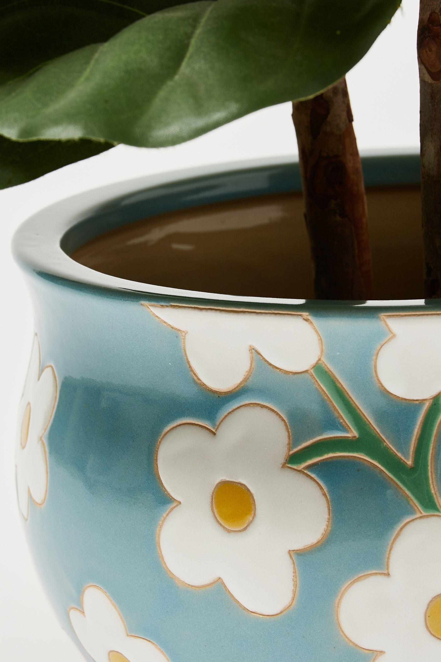 Buy Oliver Bonas Blue Fulo Ceramic Outdoor Plant Pot from the Next UK