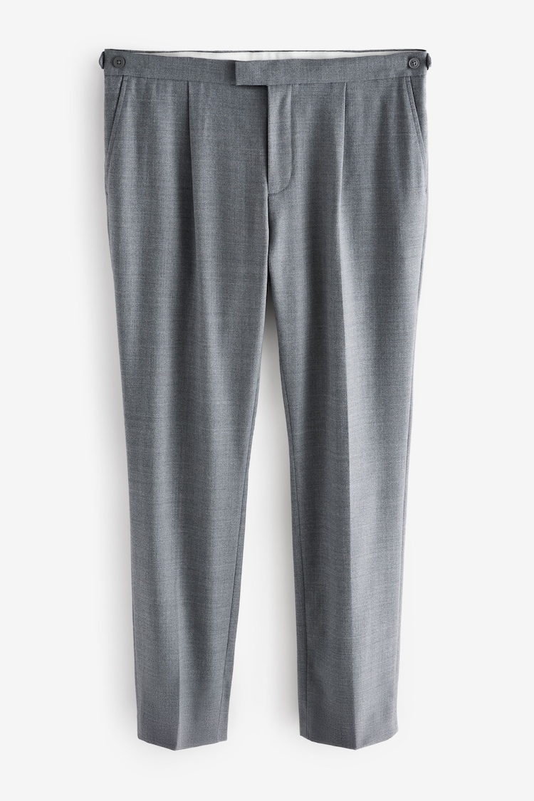 Grau - Wool Rich Smart Textured Trousers With Side Adjusters - Bild 1 von 1