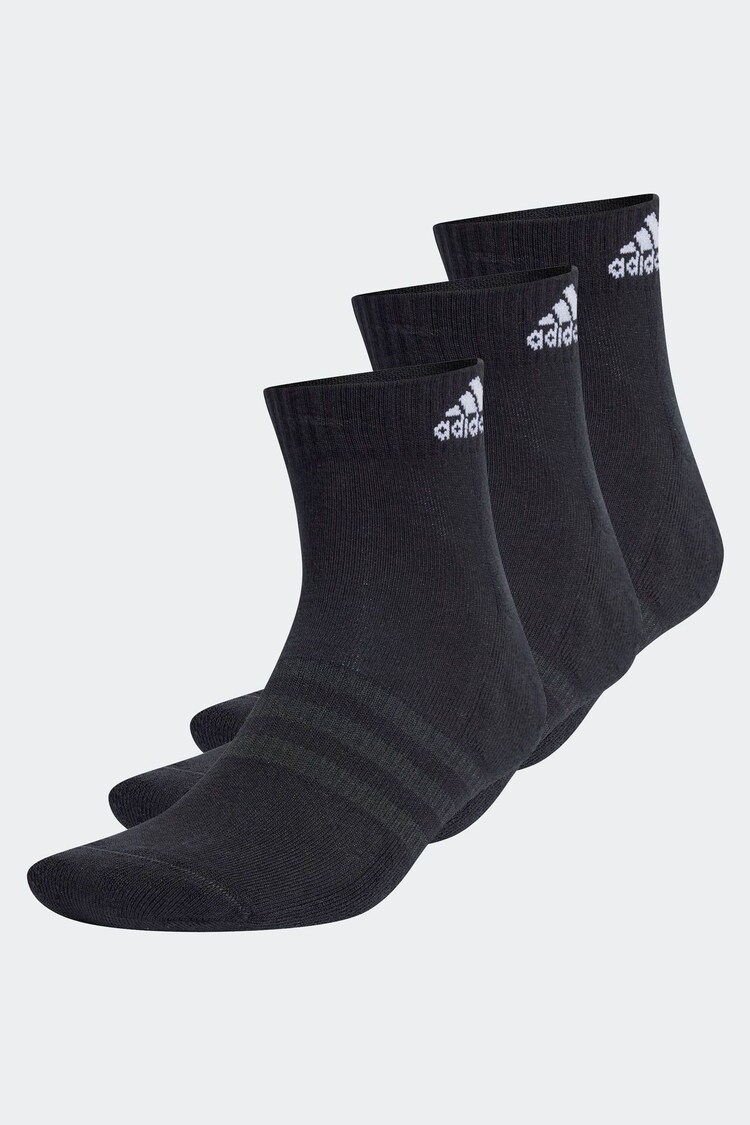 adidas Black/White Cushioned Sportswear Ankle Socks 3 Pack - Image 1 of 1