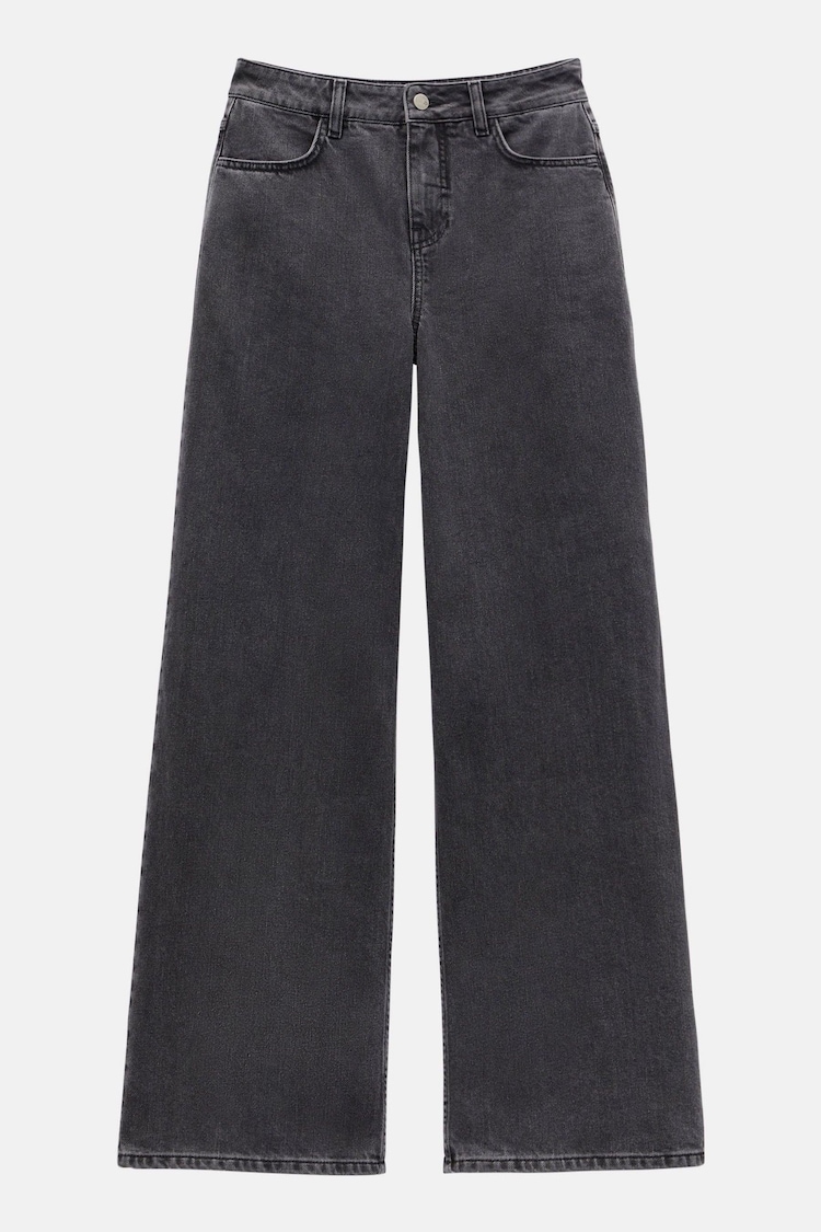 Hush Grey Abi Wide Leg 100% Cotton Jeans - Image 1 of 1