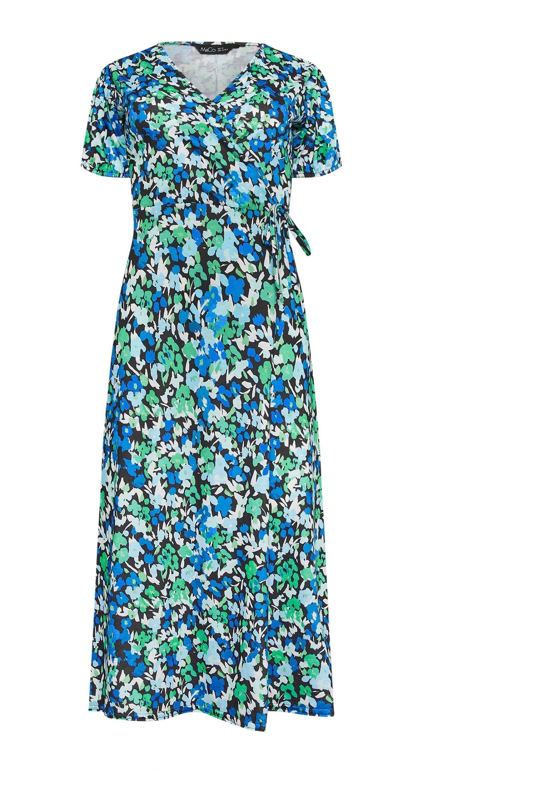 Buy M&Co Blue Ditsy Floral Print Midi Wrap Dress from the Next UK ...