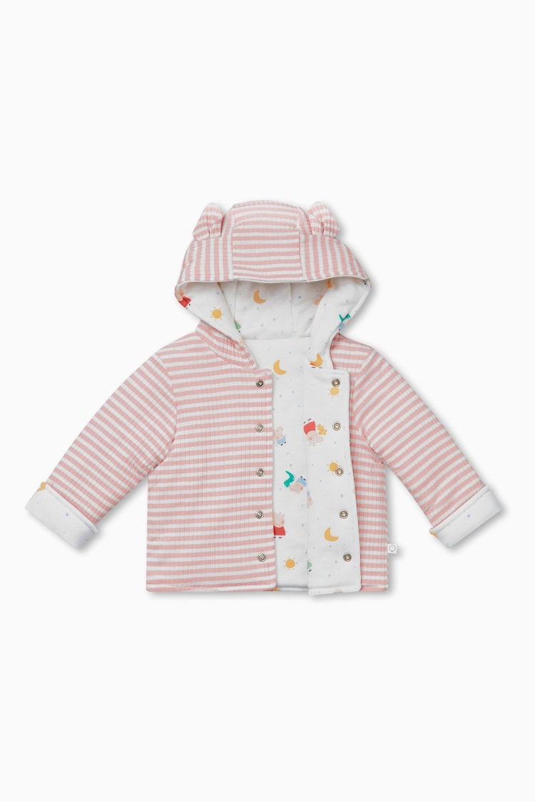 MORI Pink Cotton and Bamboo Peppa Pig Print Reversible Jacket - Imagen 1 de 1