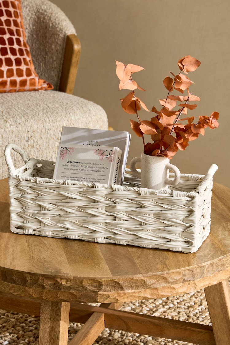 Cream Woven Plastic Slimline Tray - Image 1 of 1