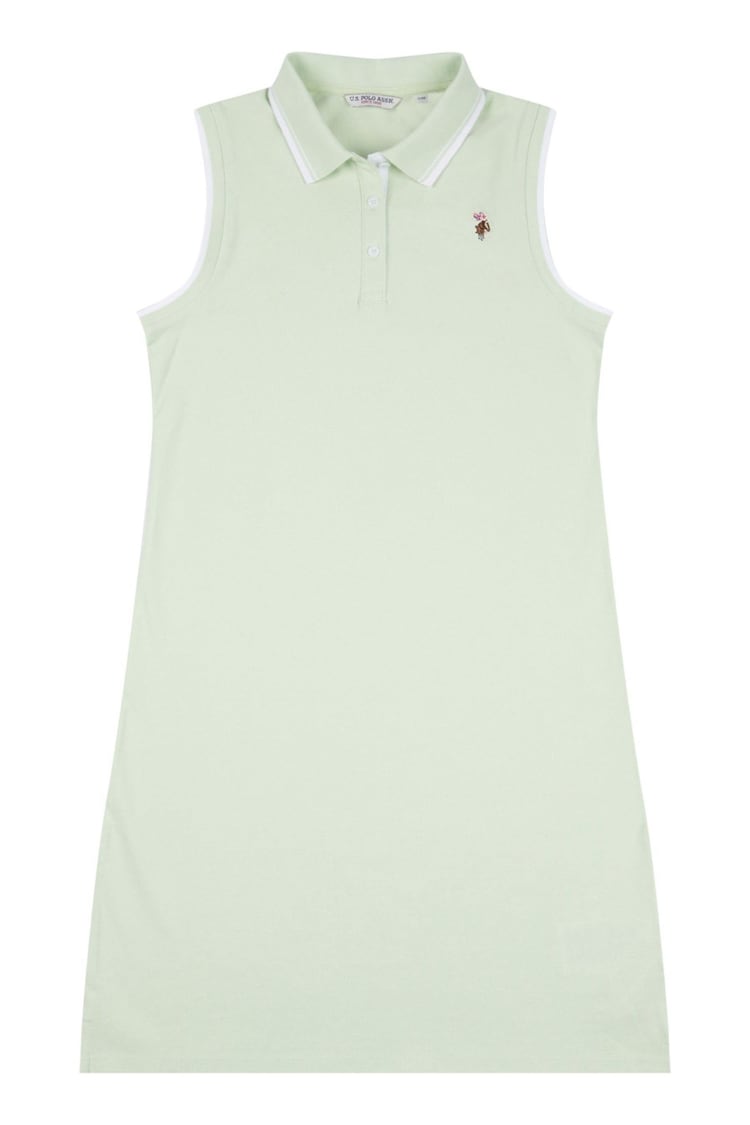 U.S. Polo Assn. Green Womens Fitted Sleeveless Polo Dress - Image 1 of 1