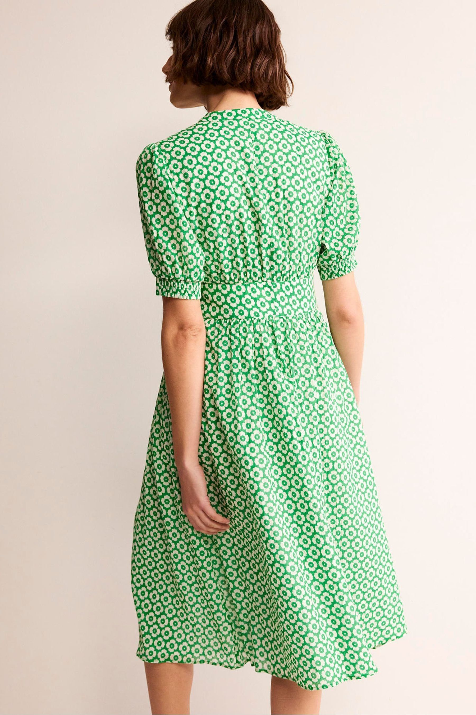 Buy Boden Green Elsa Crinkle Midi Tea Dress from Next India