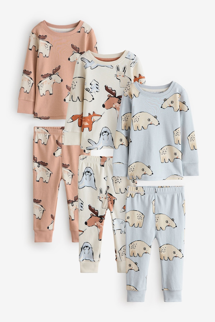 Pisana nevtralna - 3 Pack mehek in prijeten na dotik Pižame (9mths-10yrs) - Slika 1 iz 1