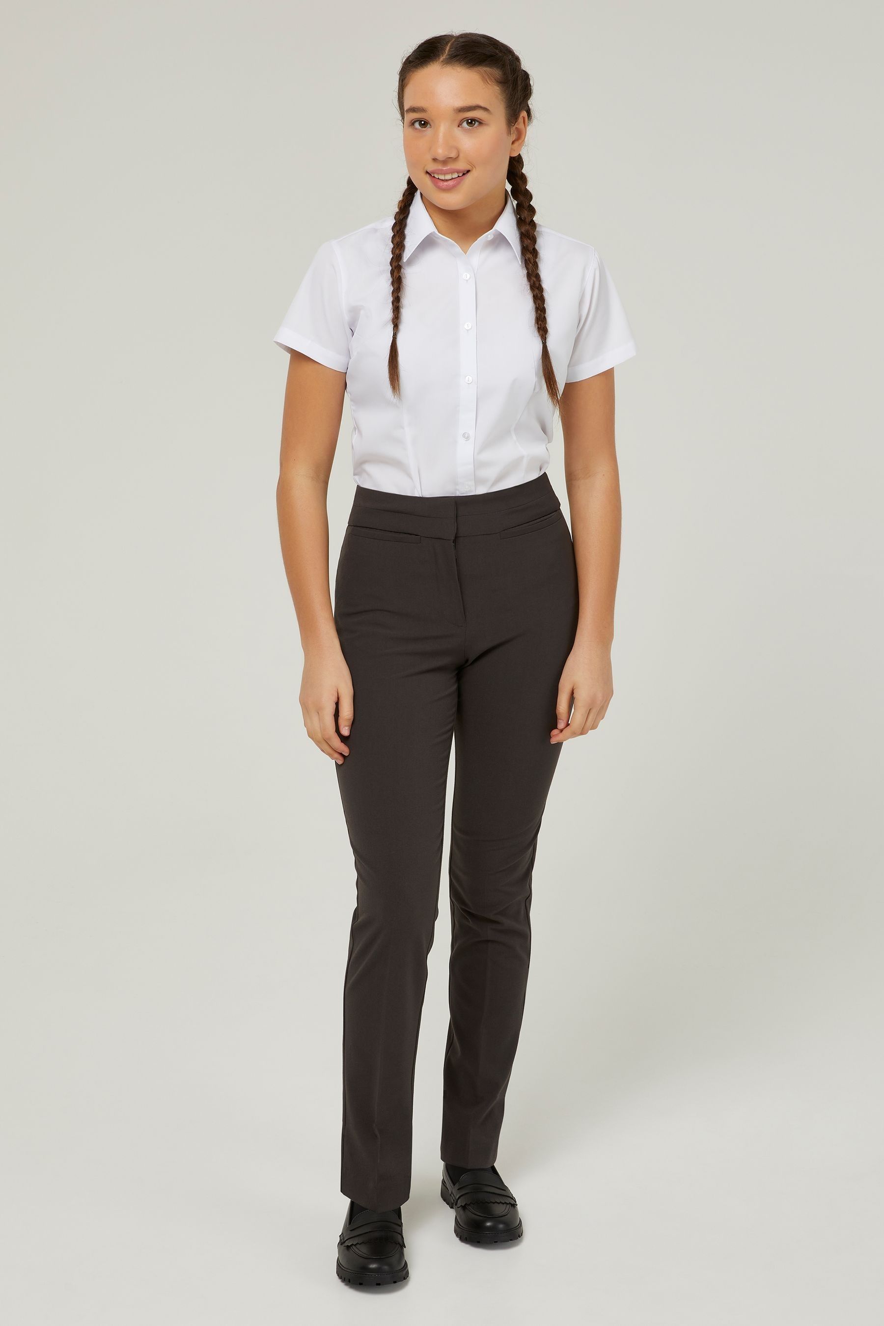 Trutex Senior Girls School Trousers Contemporary Fit Straight Leg Stain - View #5