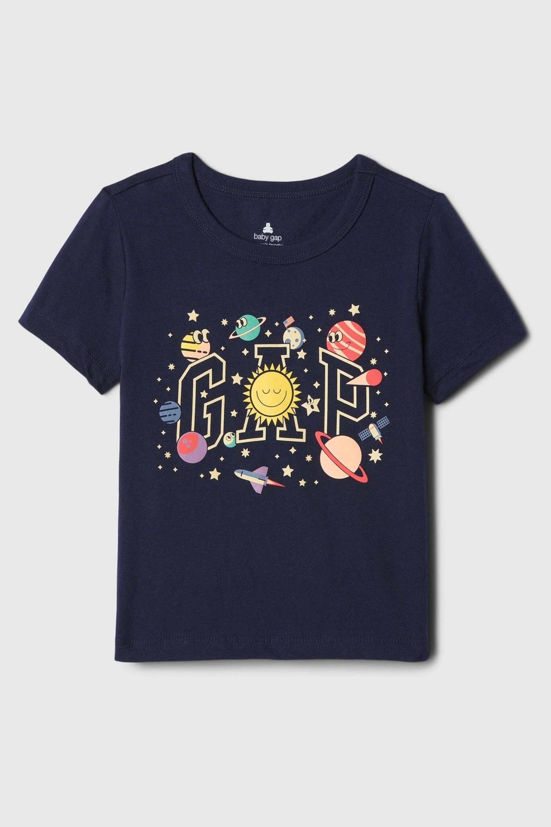 Gap Navy Blue Space Graphic Logo Short Sleeve Crew Neck T-Shirt (Newborn-5yrs) - Image 1 of 1