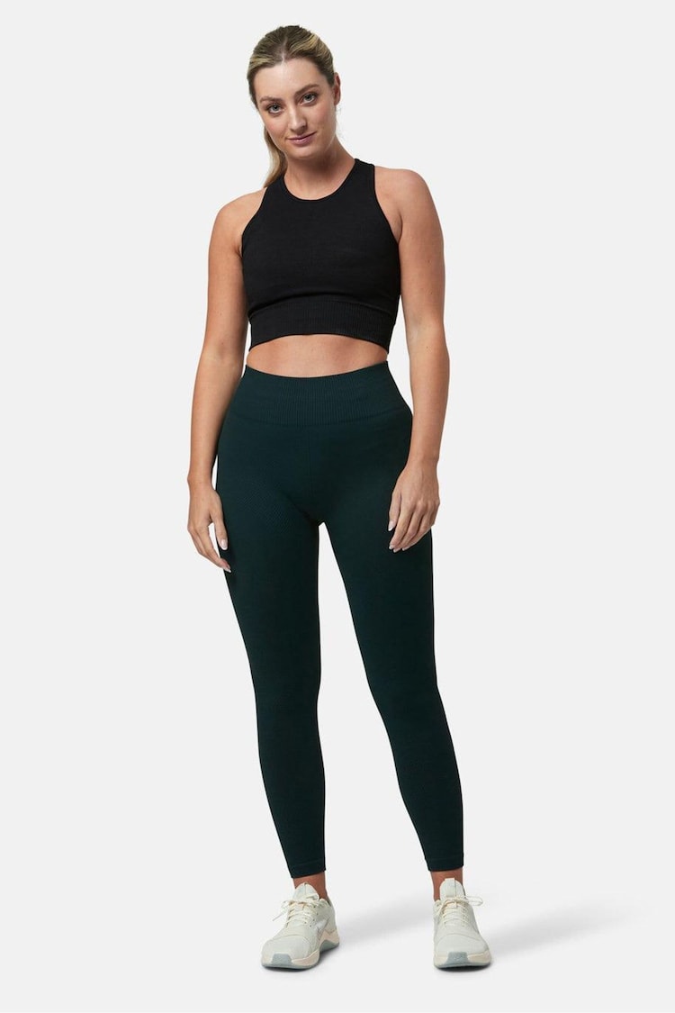 Gym + Coffee Green Womens Lotus Chevron 7/8 Leggings - Image 1 of 1