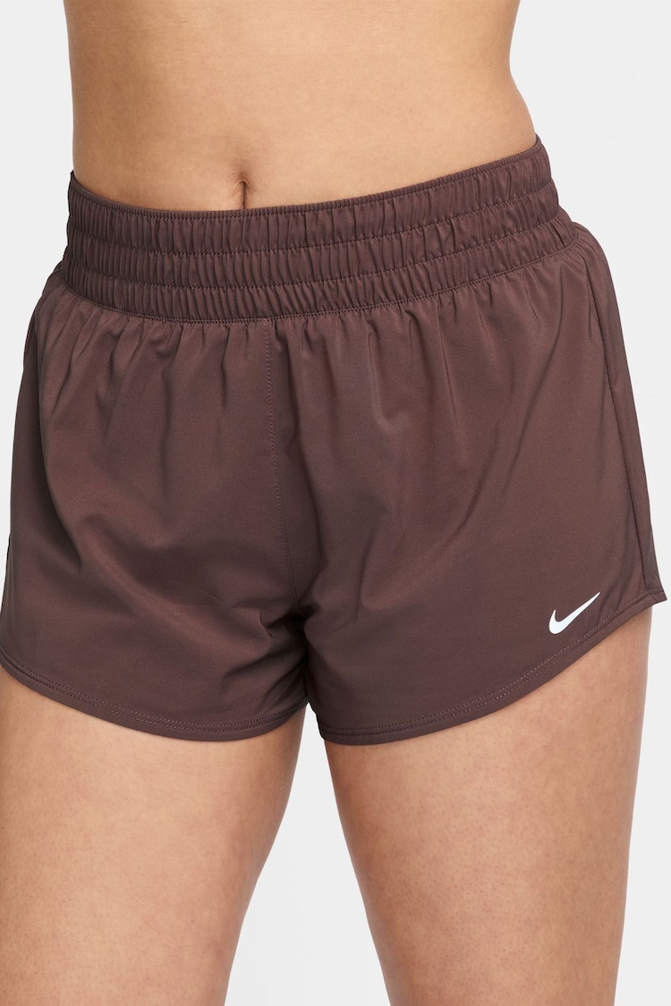 Nike Brown One Dri-FIT Mid Rise 3" Brief Lined Shorts - Image 1 of 1