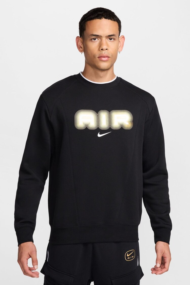 Nike Black Air Fleece Crew Sweatshirt - Image 1 of 1