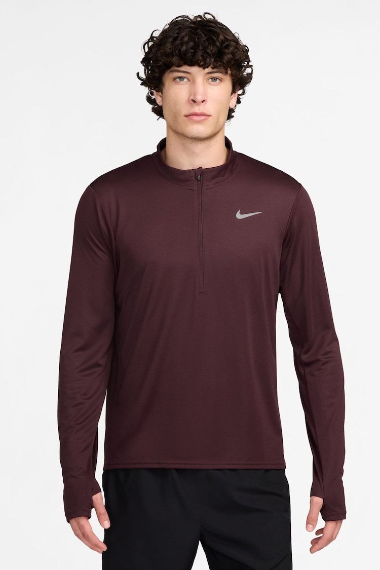 Nike Red Dri-FIT Pacer Quarter Zip Running Top - Image 1 of 1