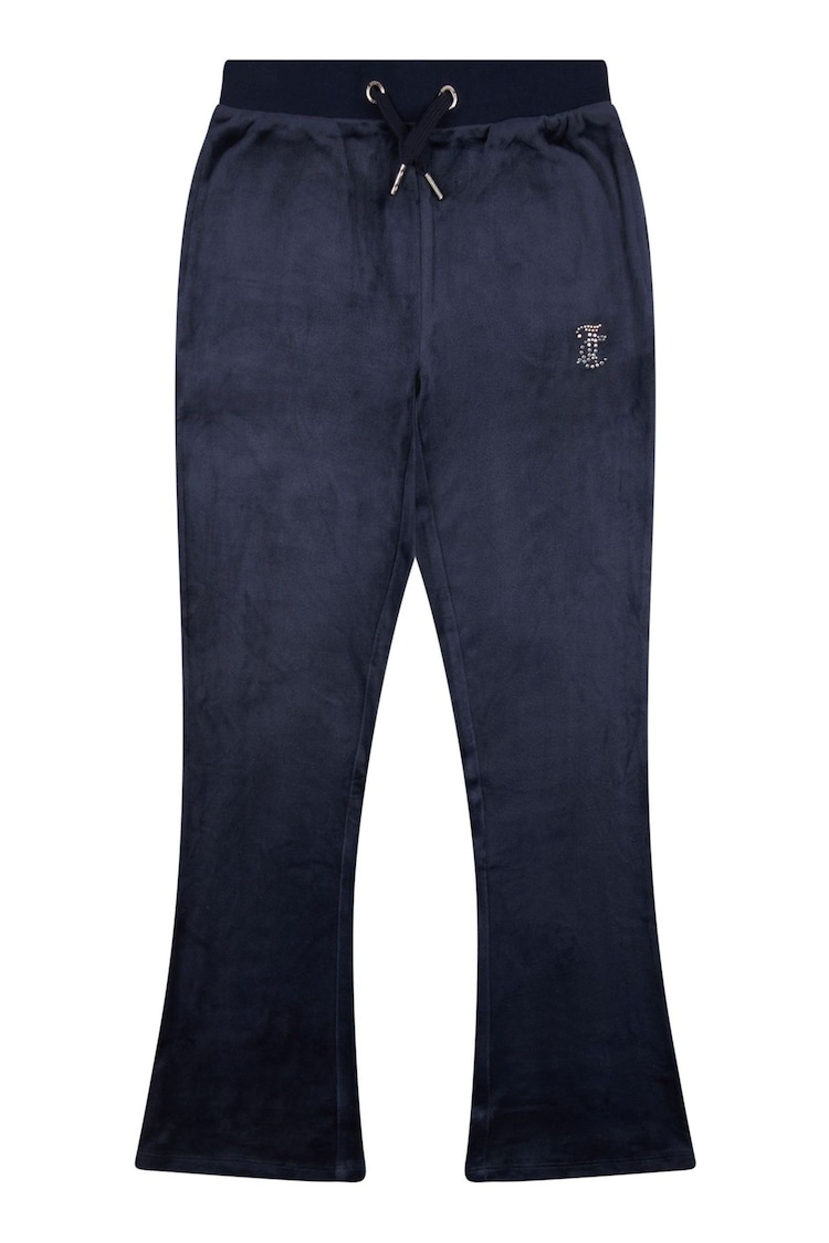 Juicy Couture Blue Girls Diamanté Bootcut Joggers - Image 1 of 1