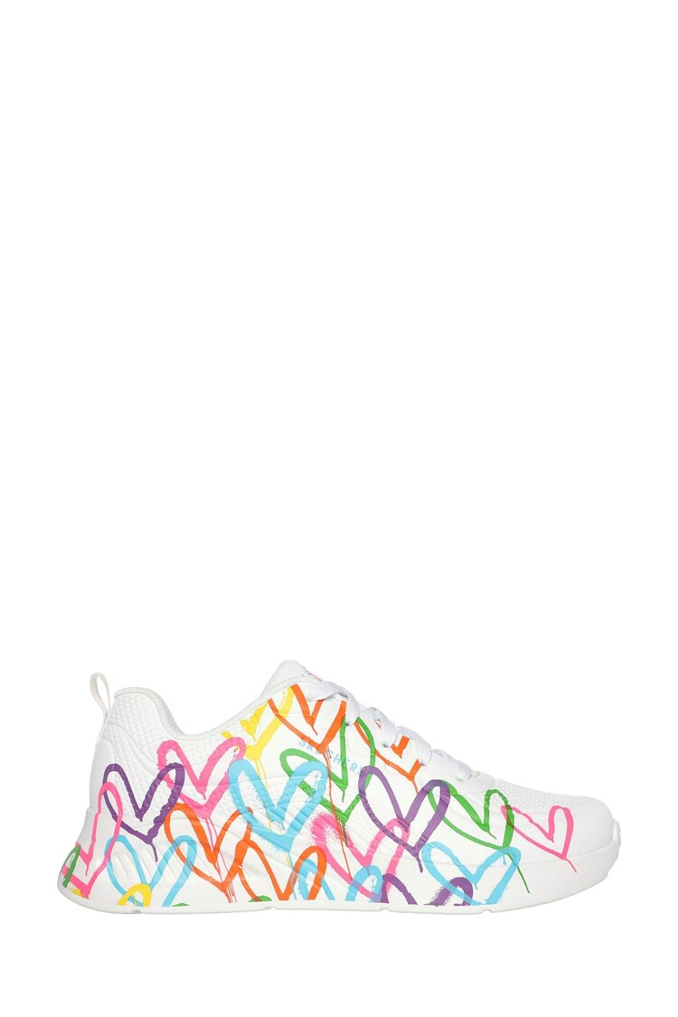 Skechers White Womens Uno Lite Heart Of Hearts Trainers - Image 1 of 1