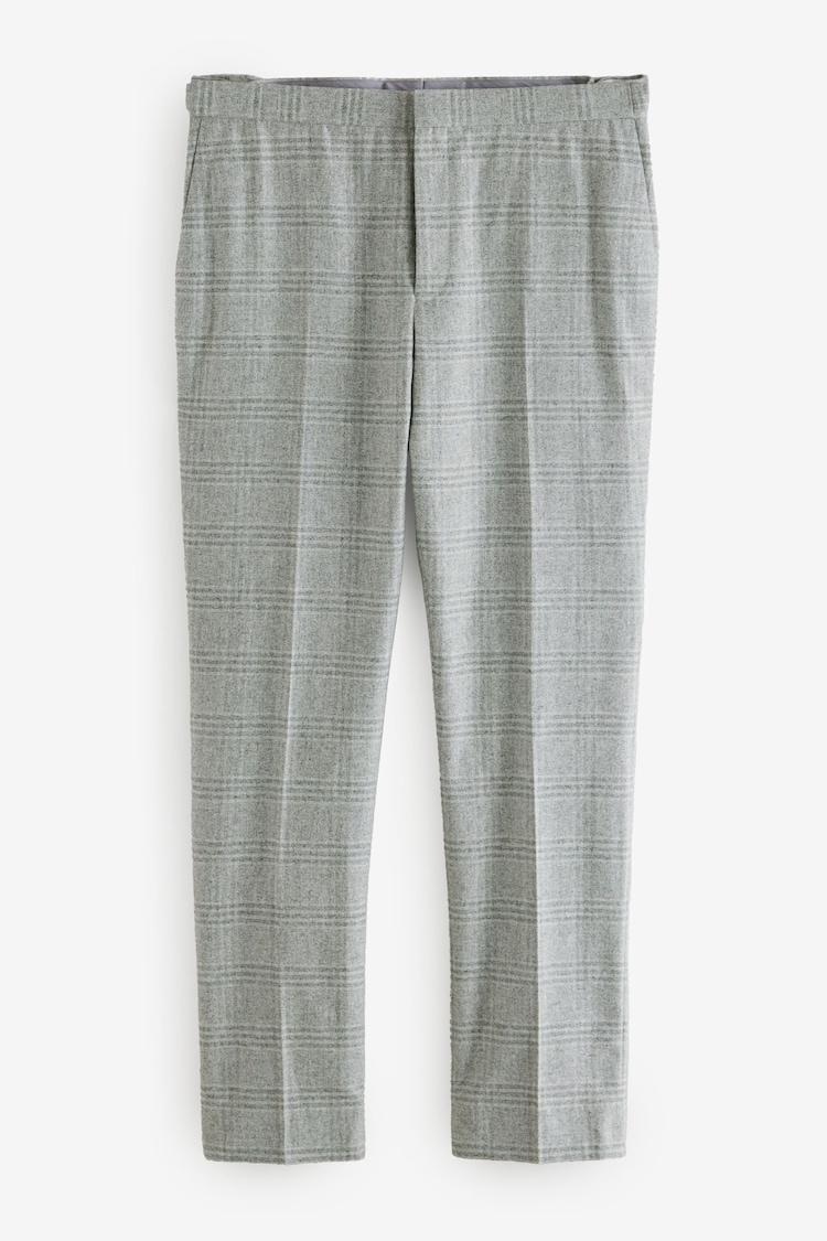 Gris - Pantalon de costume Coupe ajustée Carreaux brossés - Image 1 of 1