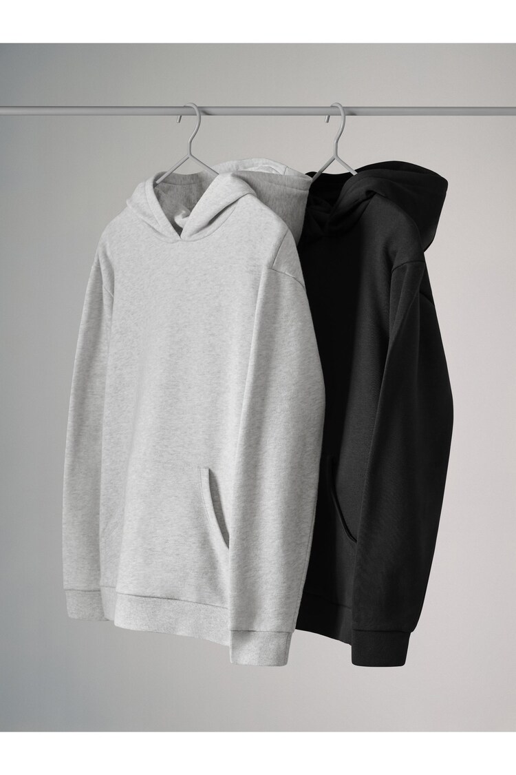 The Set Grey/Black 2 Pack Relaxed Hoodies - Image 1 of 1