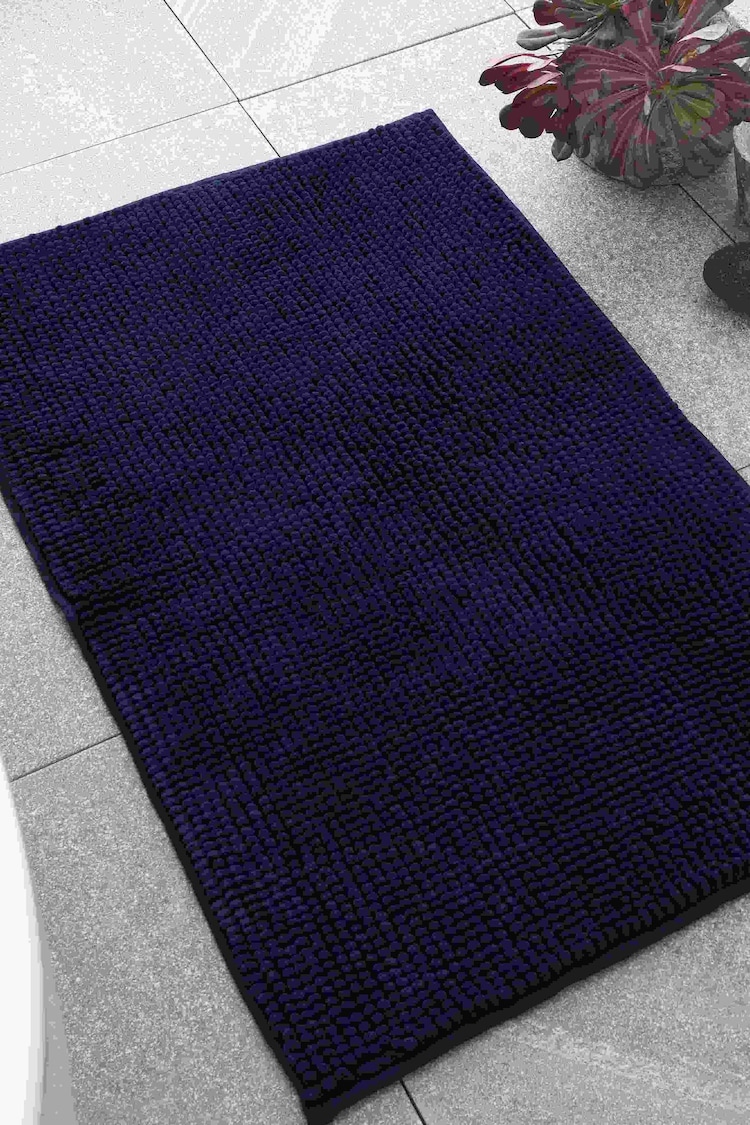 Catherine Lansfield Navy Blue Bobble Bathmat - Image 1 of 1