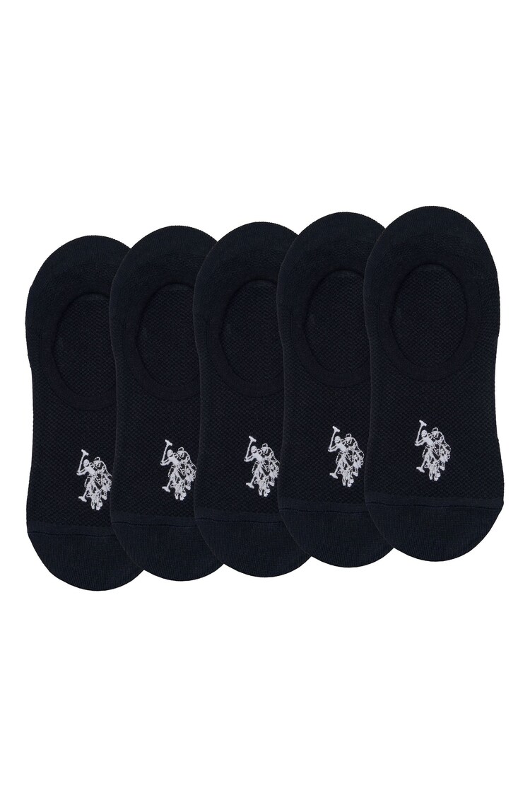 U.S. Polo Assn. Black Invisible Trainer Socks 5 Pack - Image 1 of 1