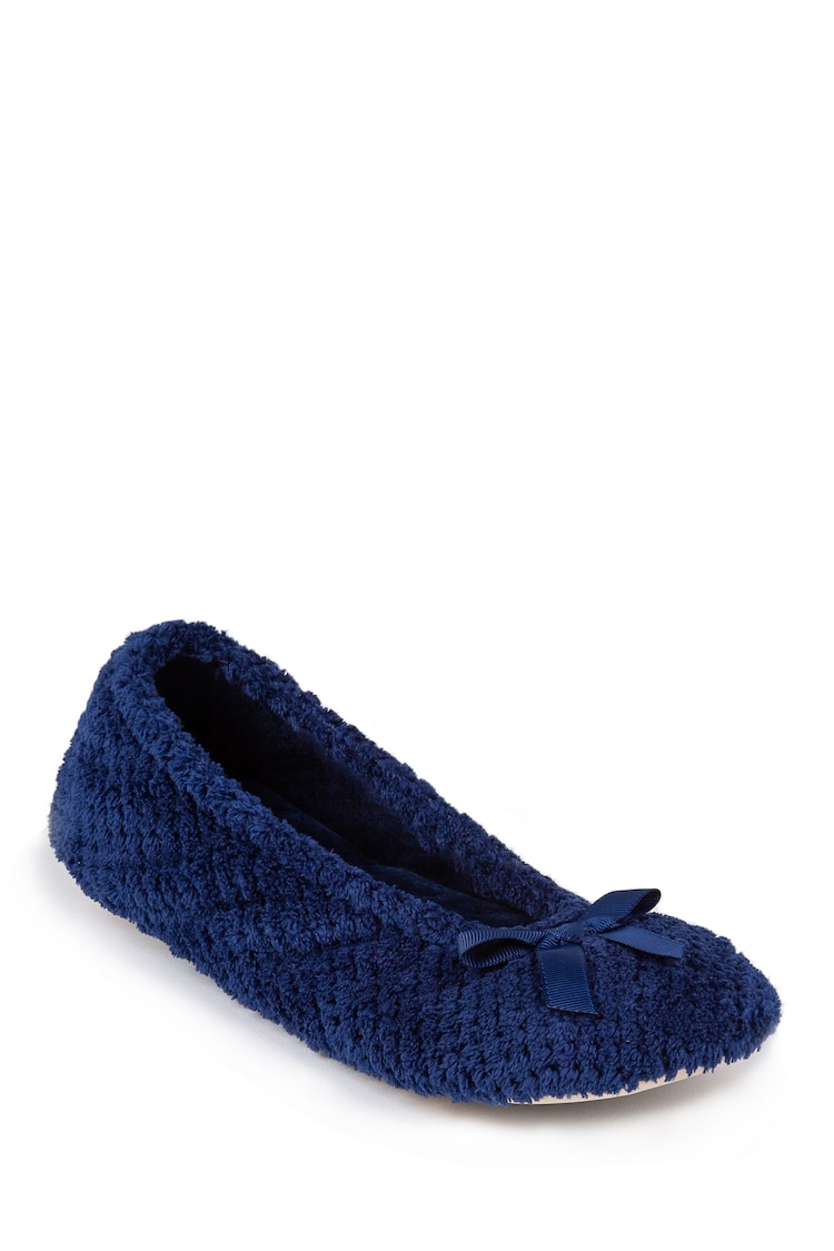 Totes Navy Isotoner Popcorn Slippers - Image 1 of 1