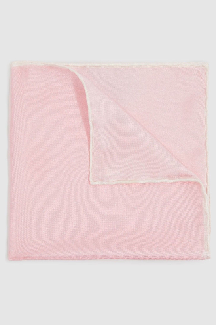 Reiss Light Pink Liam Polka Dot Silk Pocket Square - Image 1 of 1