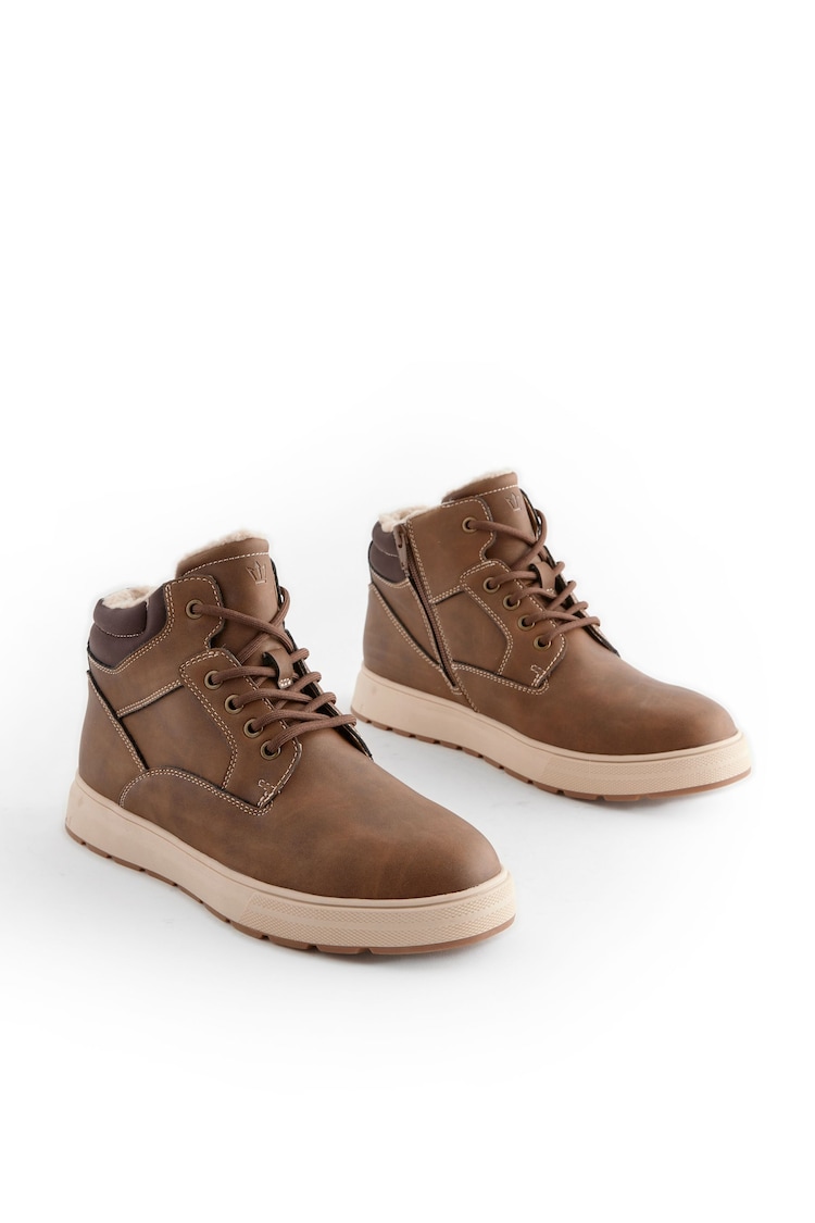 Tan Brown Zip Up Sports Boots - Image 1 of 1