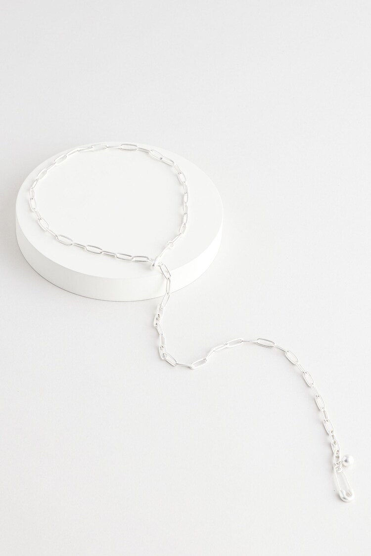 Rockett St George Silver Tone Safety Pin Necklace - Image 1 of 1