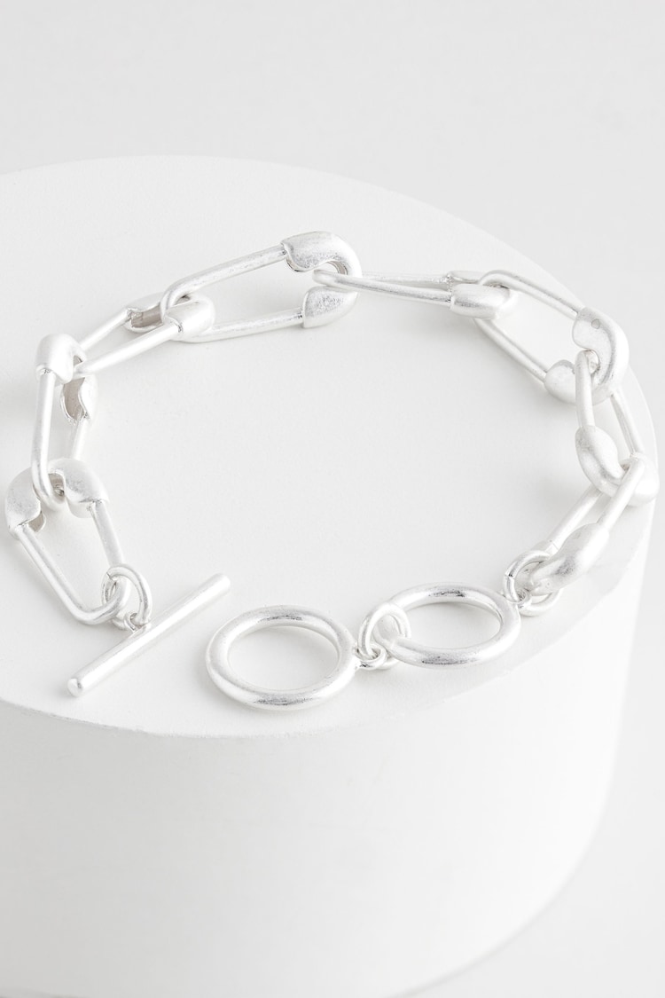 Rockett St George Silver Tone Safety Pin Bracelet - Image 1 of 1