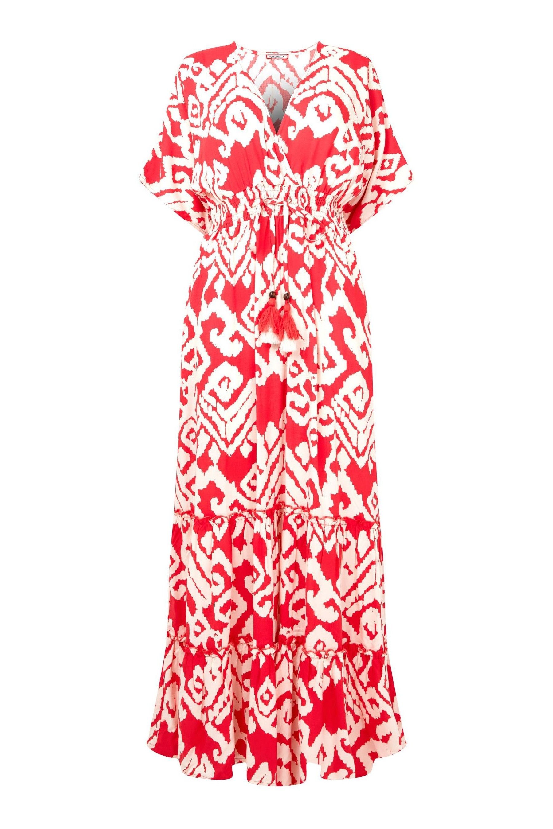 Buy Joe Browns Red Petite Abstract Print Relaxed Wrap Front Maxi Dress ...